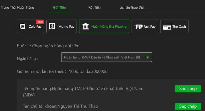 Các bước nạp tiền vào tài khoản JBO nhanh, đơn giản Hướng dẫn nạp tiền tài khoản JBO